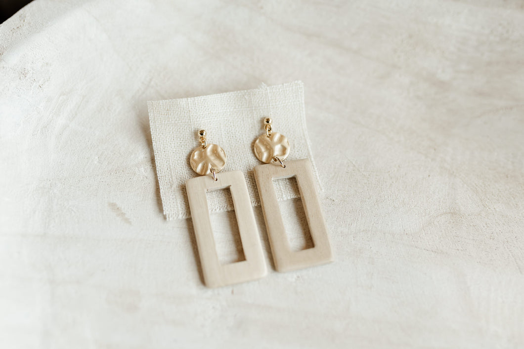 Square Wooden Earring