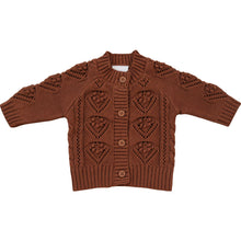 Load image into Gallery viewer, Dark Rust Cable Knit Cardigan