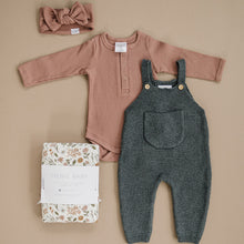 Load image into Gallery viewer, Dusty Rose Organic Snap Long Sleeve Ribbed Bodysuit