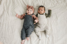 Load image into Gallery viewer, Charcoal Knit Pocket Overalls
