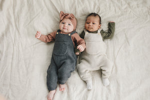 Charcoal Knit Pocket Overalls