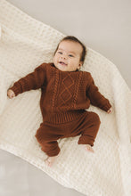 Load image into Gallery viewer, Dark Rust Knit Leggings