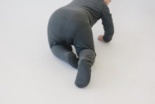Load image into Gallery viewer, Charcoal Organic Cotton Ribbed Zipper