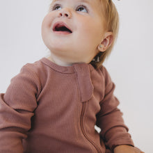 Load image into Gallery viewer, Dusty Rose Organic Cotton Ribbed Zipper