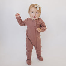 Load image into Gallery viewer, Dusty Rose Organic Cotton Ribbed Zipper