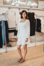 Load image into Gallery viewer, White Eyelet Peasant Dress