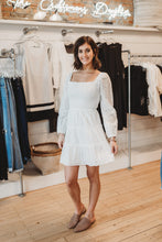 Load image into Gallery viewer, White Eyelet Peasant Dress
