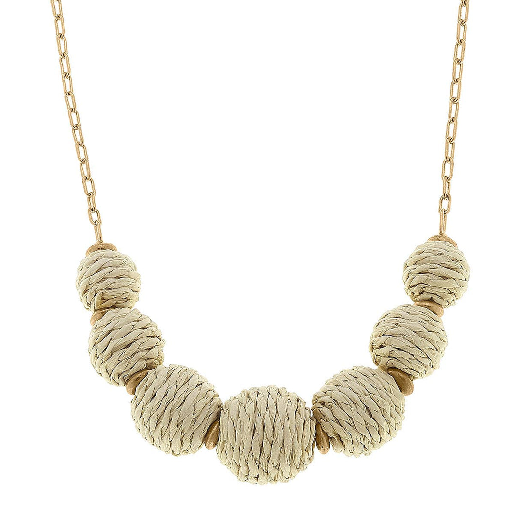 Demi Raffia Bead Statement Necklace