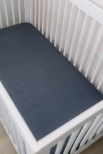 Load image into Gallery viewer, Charcoal Bamboo Stretch Crib Sheet