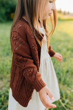 Load image into Gallery viewer, Dark Rust Cable Knit Cardigan